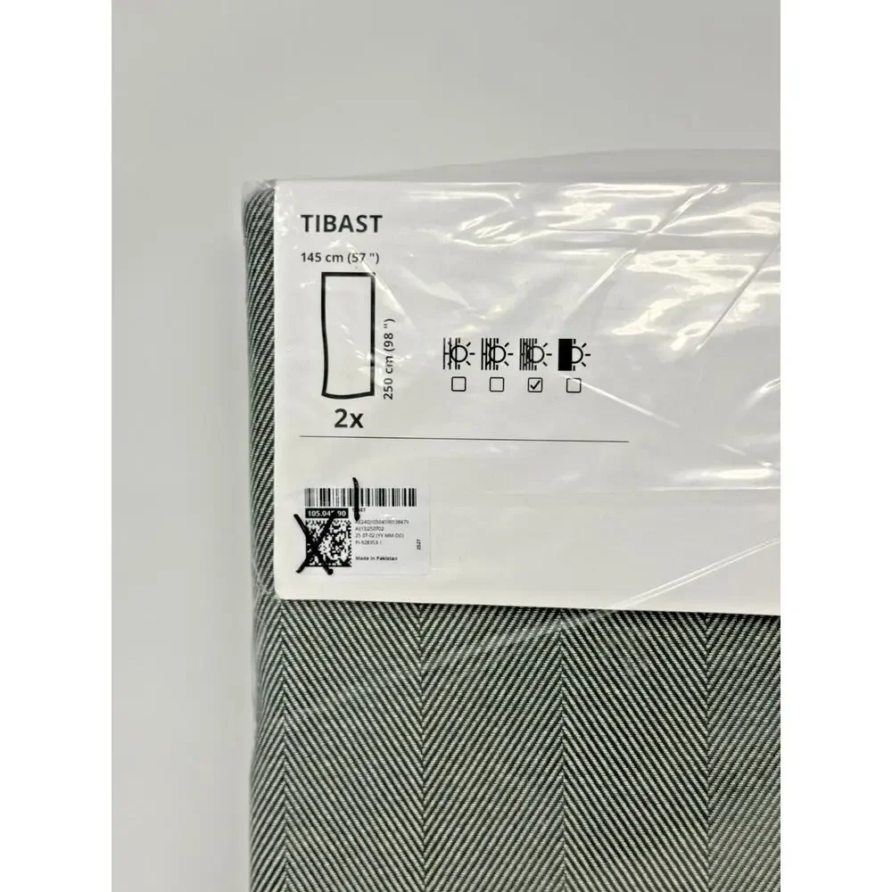 IKEA TIBAST Room Darkening Curtains 1 Pair Dark Green 57x98